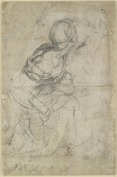 Verso: Studies for two kneeling Women, WA1846.198 by Raffaello Sanzio Raphael